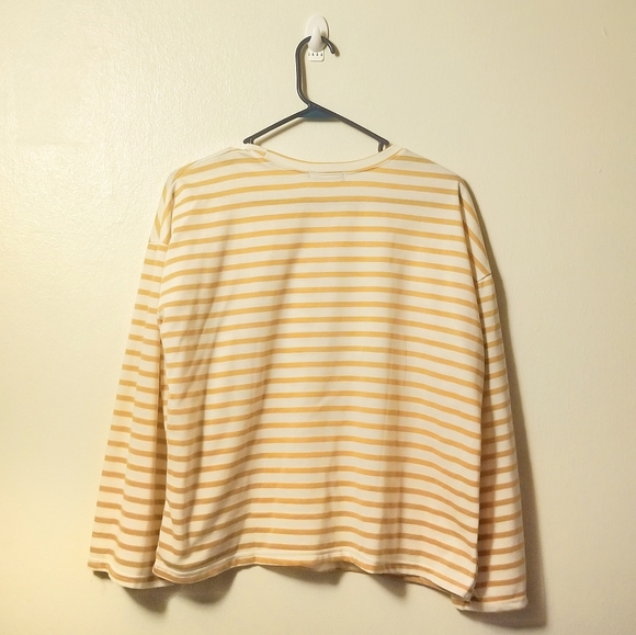 SOLD - Korean Yellow and White Striped Long Sleeve - Picture 2 of 3